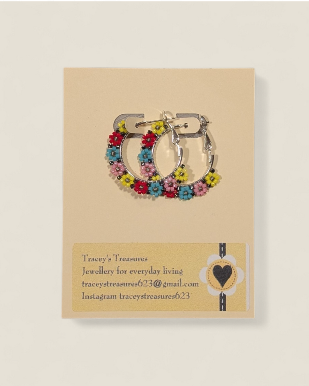 Tracey's Treasures, Beaded Hoop Earrings