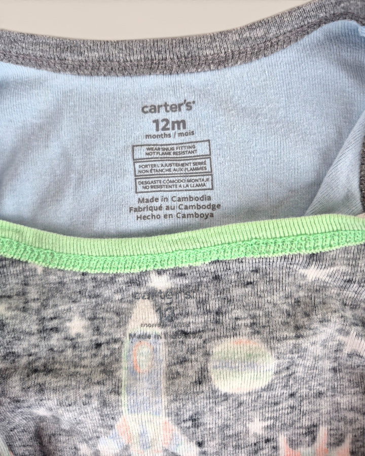 Pre-Loved Carter's Set Of 2 Space Footies 12M | Betty’s Marketplace