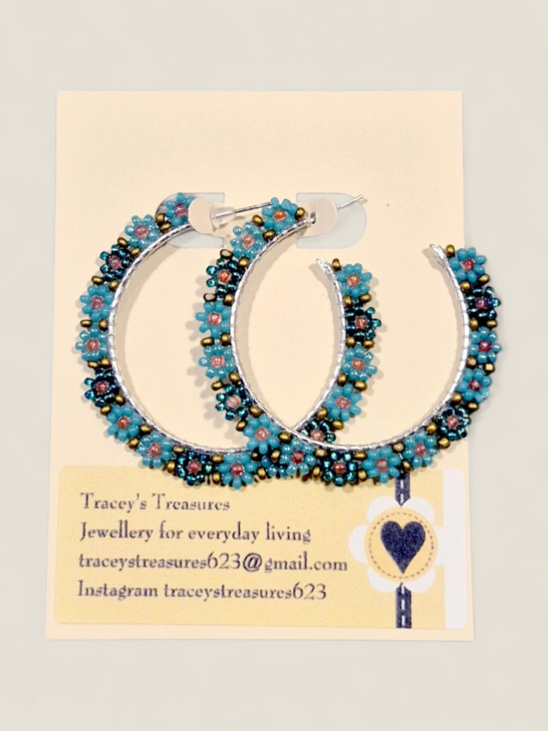 Tracey's Treasures, Beaded Hoop Earrings