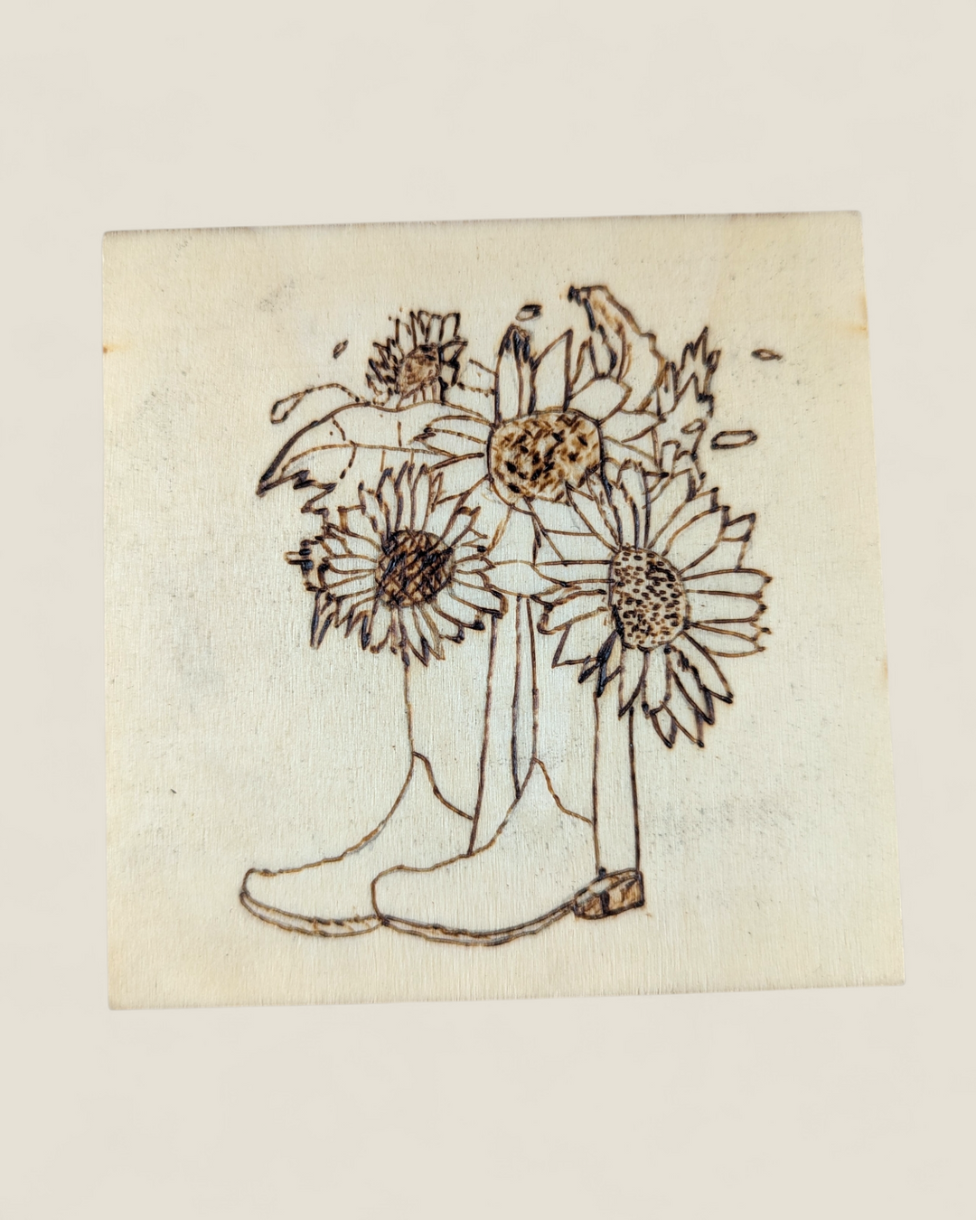 Marked In Wood, Wood Burnt Cork Backed Coasters