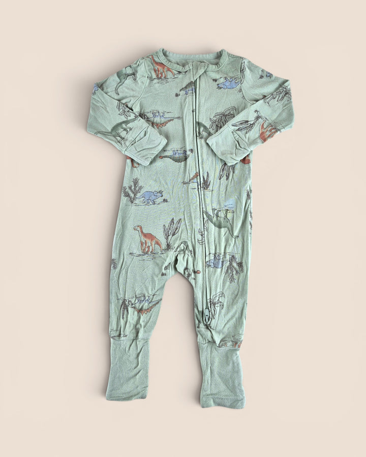 Pre-Loved Purely Soft Carter's Green Dinosaur Footies 6M | Betty’s Marketplace