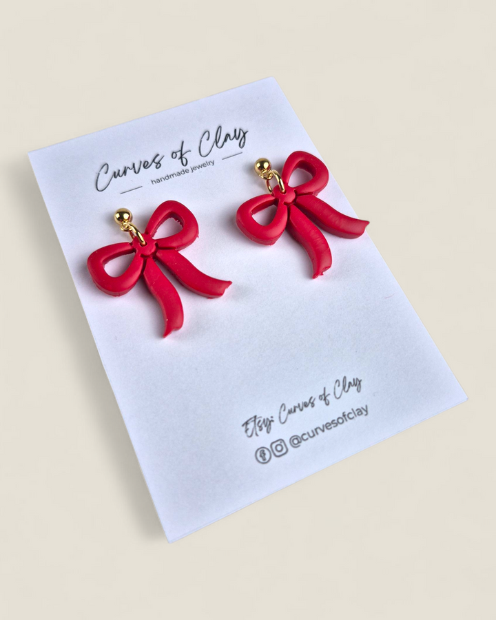 Curves of Clay, Holiday Dangle Earrings