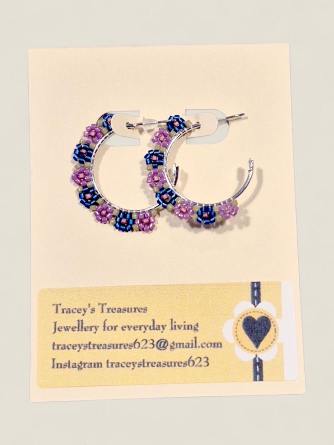 Tracey's Treasures, Beaded Hoop Earrings
