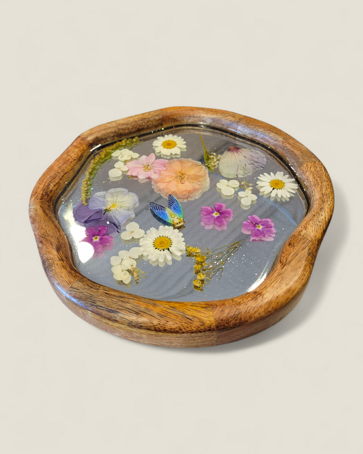 Kristi Scott Art, Pressed Flower Mirror Wall Art