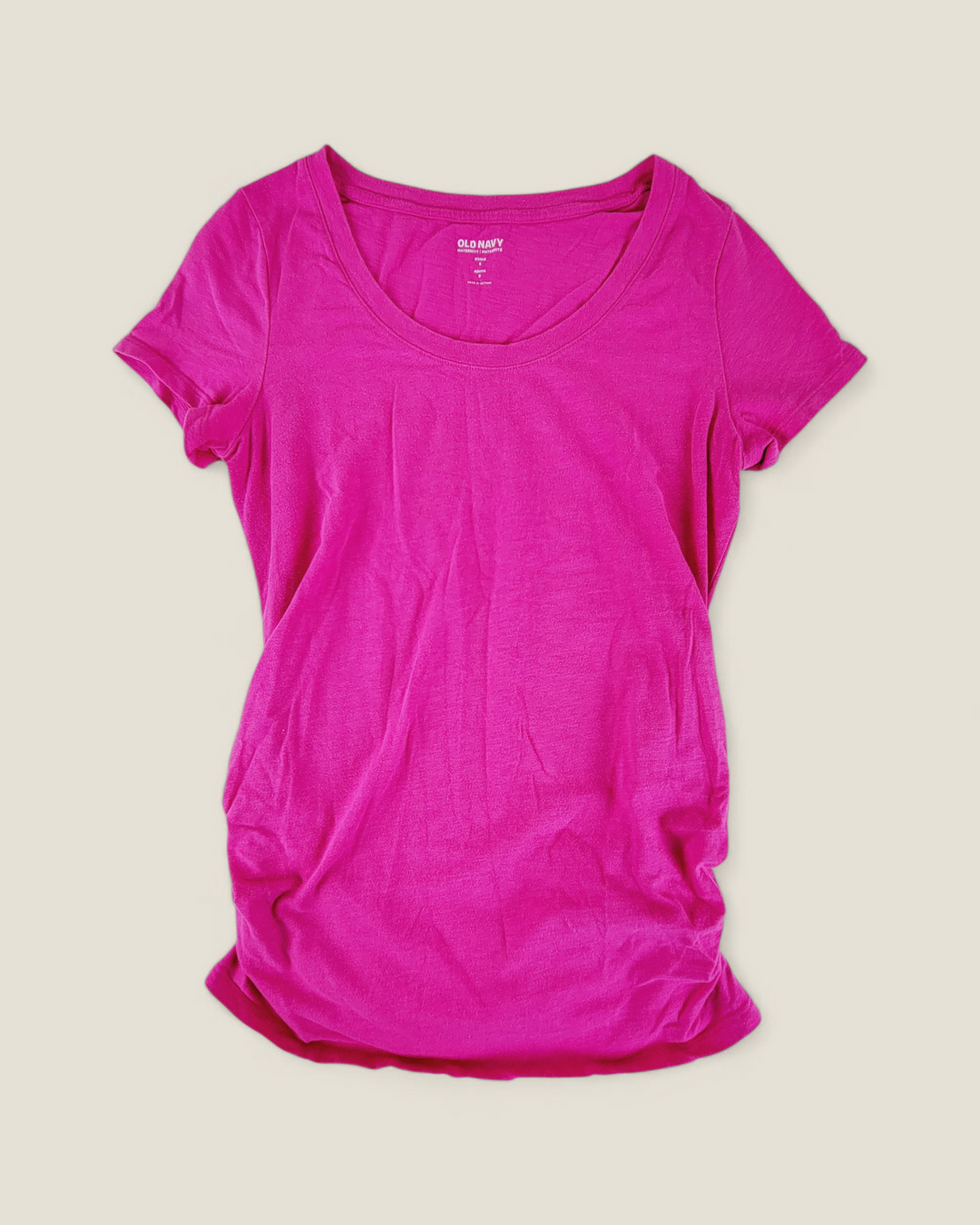 OLD NAVY PINK FITTED MATERNITY TEE LADIES SMALL PRE-LOVED