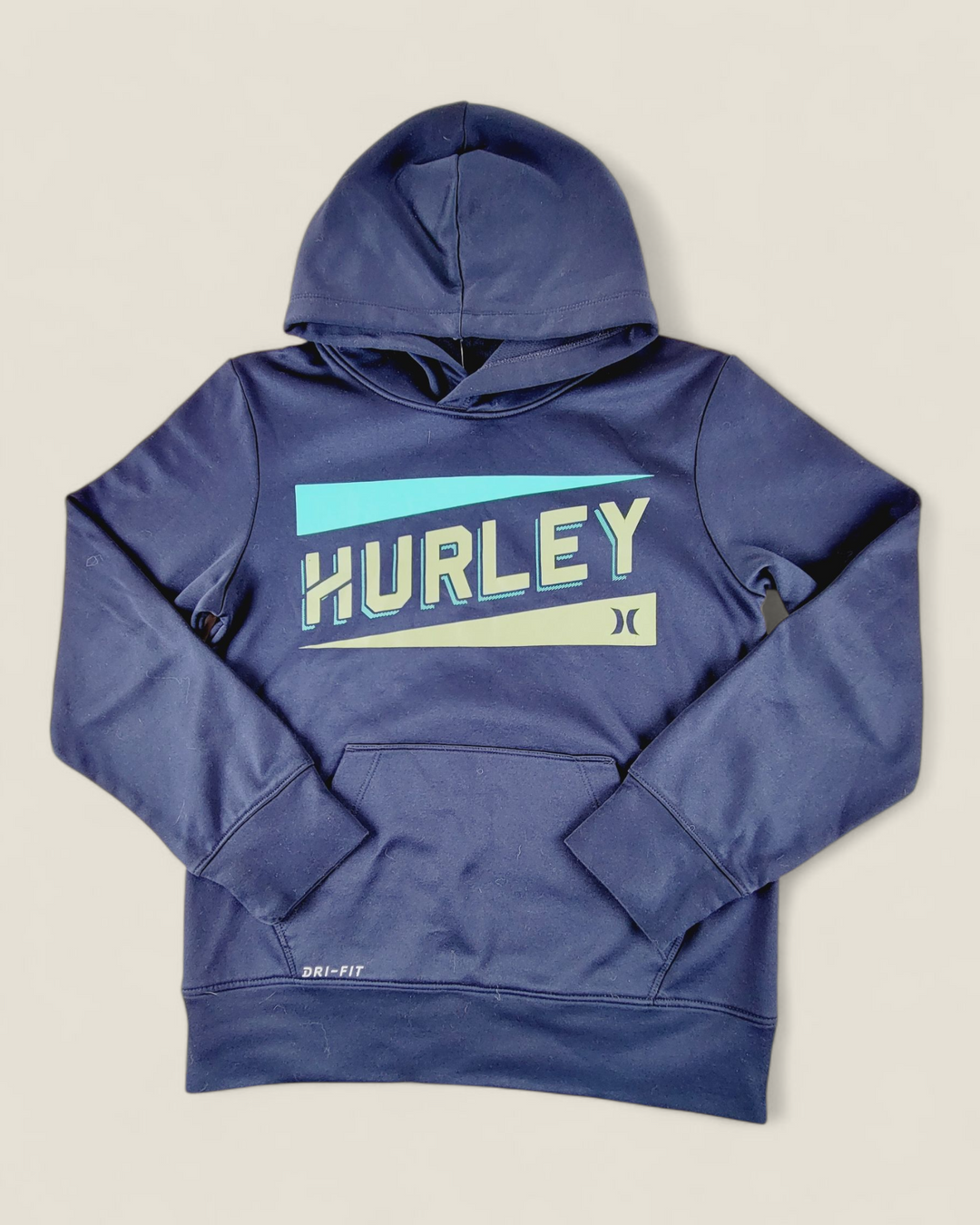 HURLEY NAVY HOODIE BOYS 10-12Y PRE-LOVED