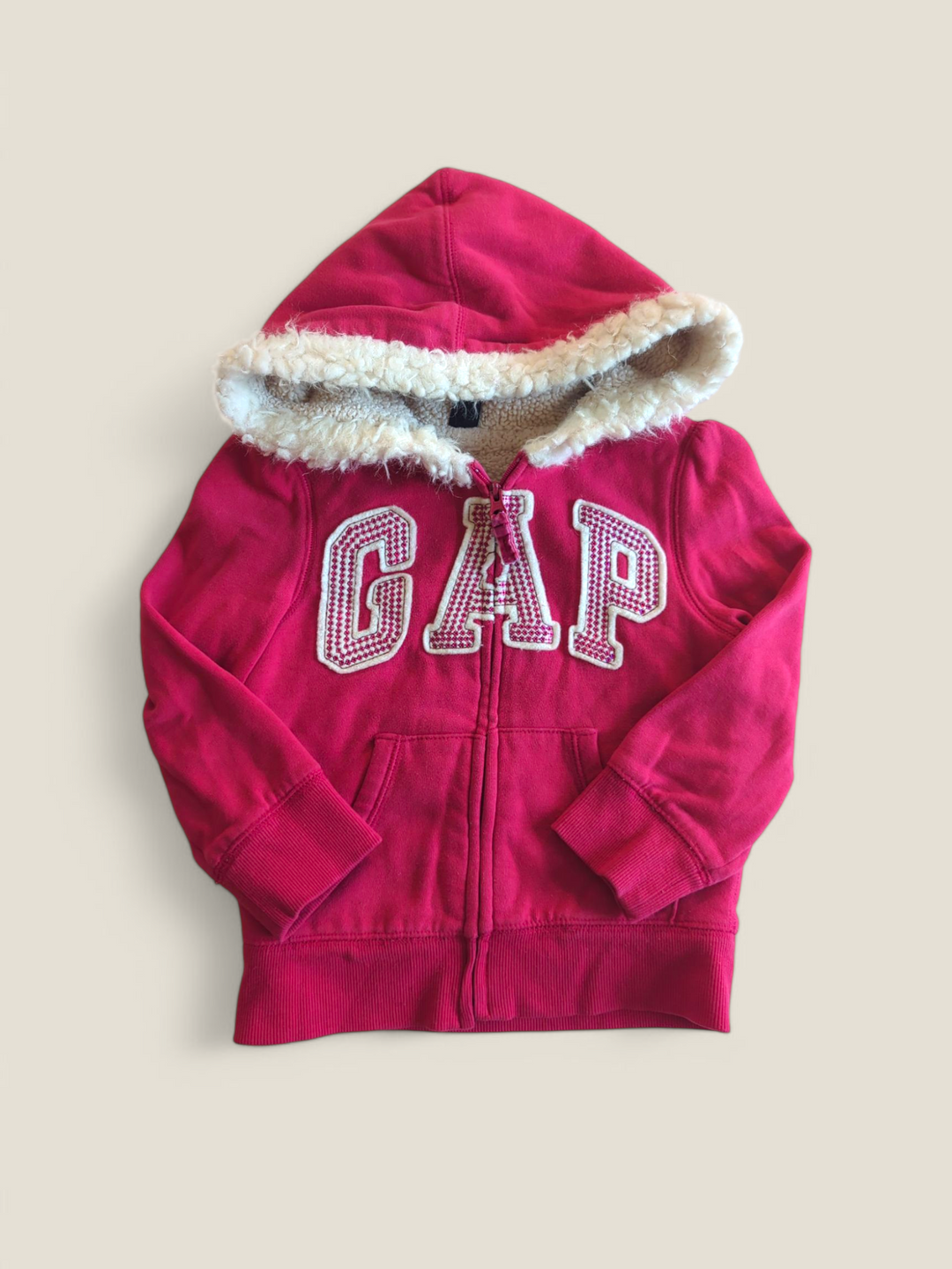 GAP PINK SHERPA LINED SWEATER 3T PRE-LOVED