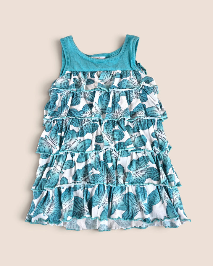 Pre-Loved Cherokee Teal & White Tiered Dress Girls 6Y | Betty’s Marketplace