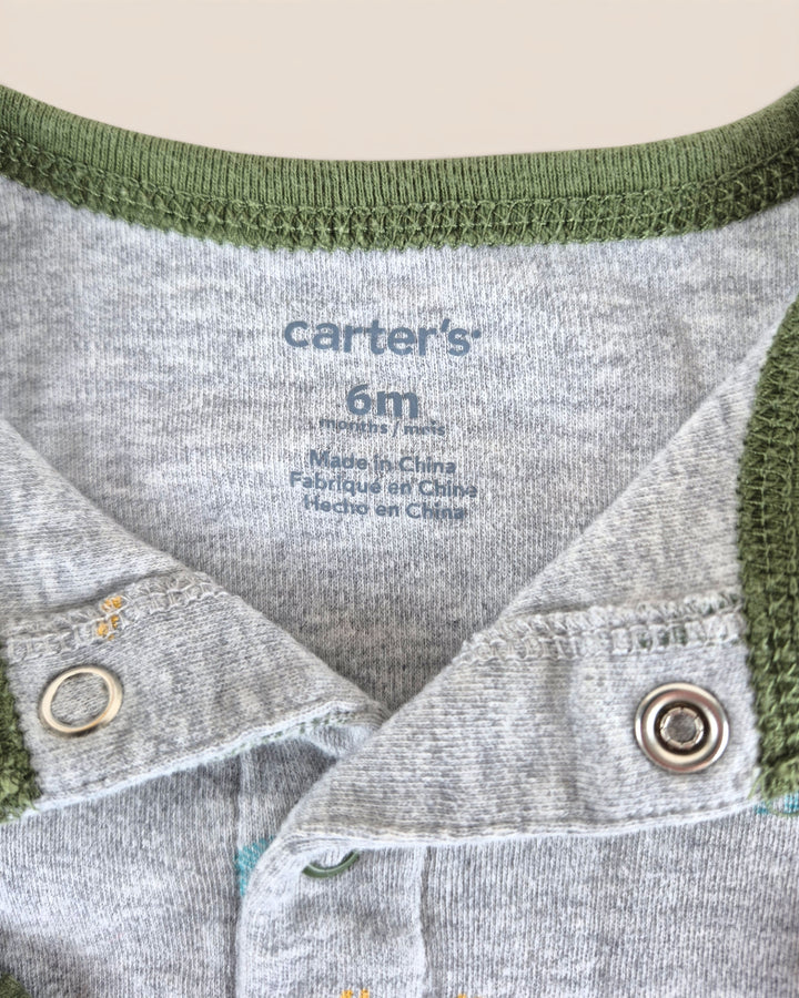 Pre-Loved Carter's Grey Dinosaur Footies 6M | Betty’s Marketplace