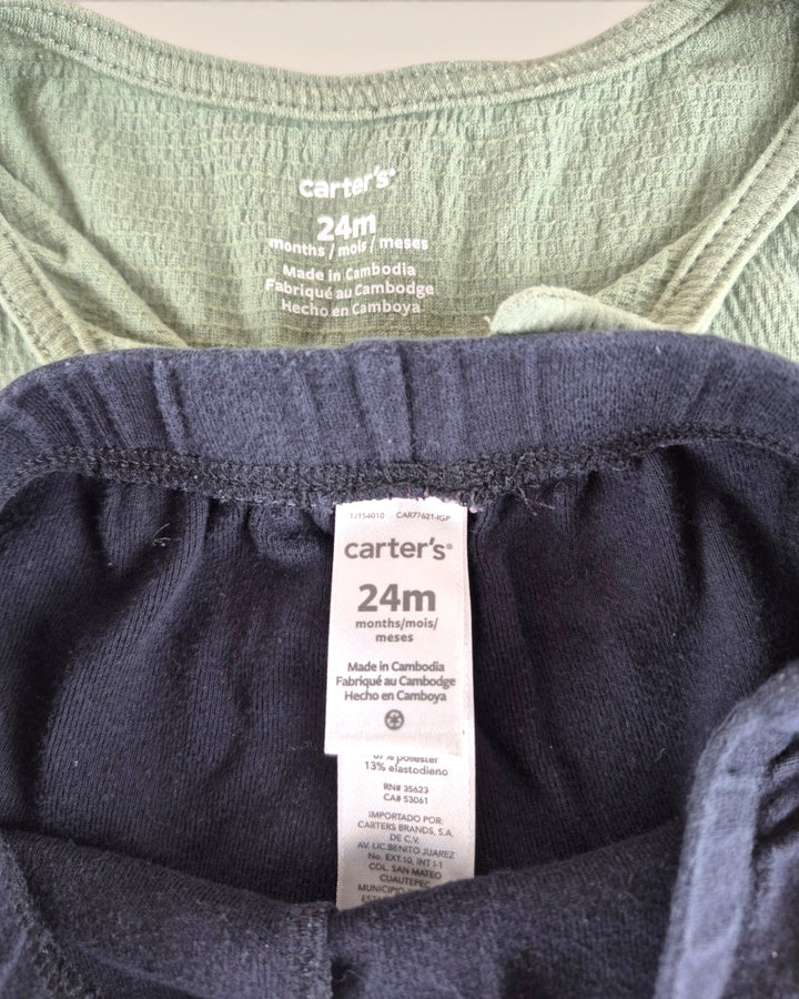 Pre-Loved Carter's Green & Black Outfit Girls 2Y | Betty’s Marketplace
