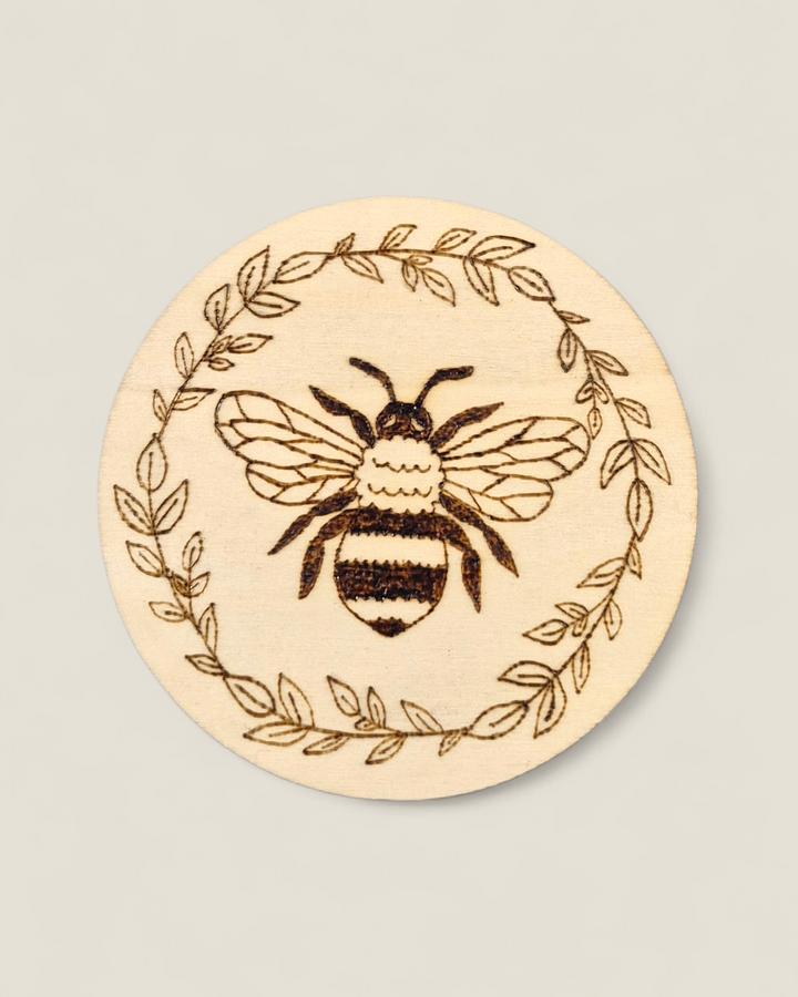 Marked In Wood, Wood Burnt Cork Backed Coasters