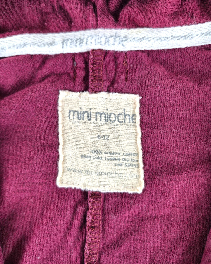 Pre-Loved Mini Mioche Burgundy Hooded Romper 6-12M | Betty’s Marketplace