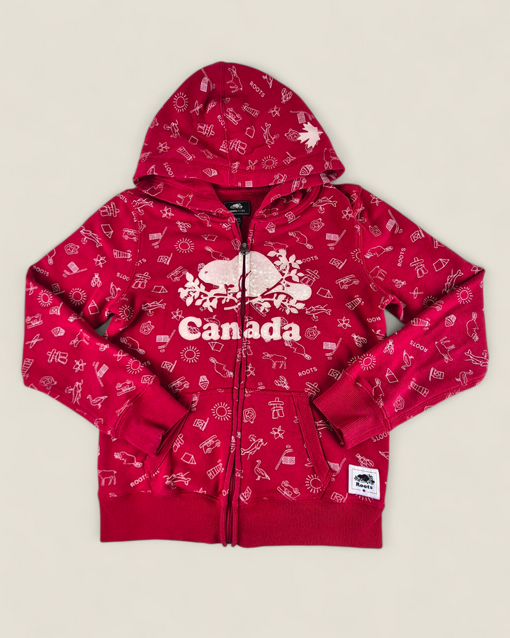 Pre-Loved Roots Canada Zipper Hoodie Girls 11-12Y | Betty’s Marketplace