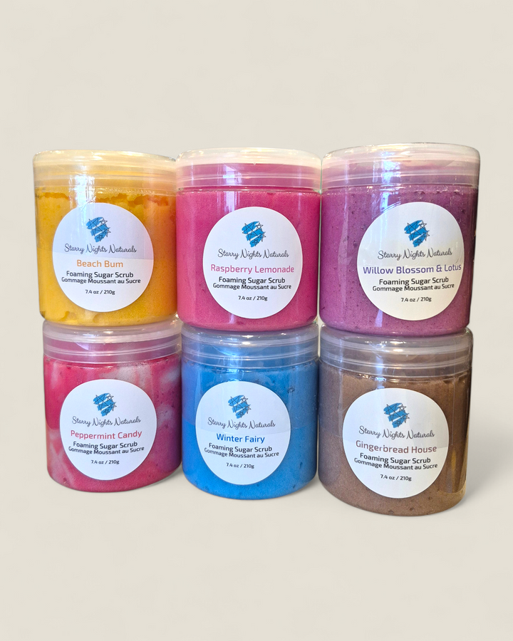 Starry Night Naturals, Foaming Sugar Scrubs
