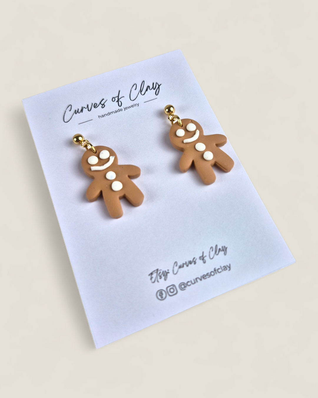 Curves of Clay, Holiday Dangle Earrings