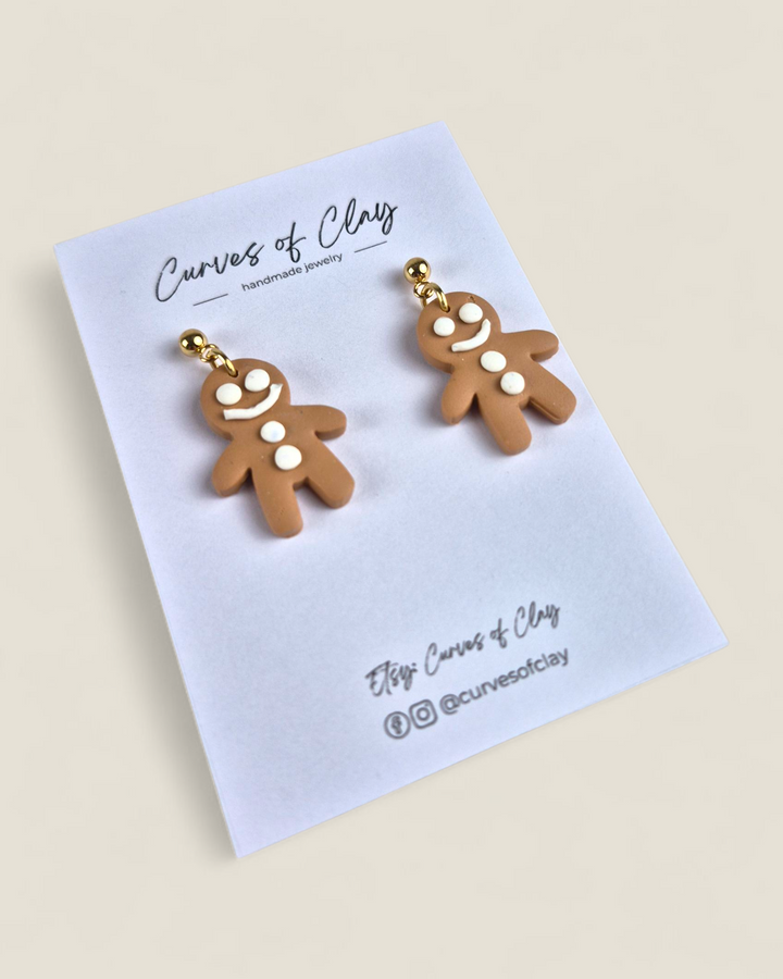 Curves of Clay, Holiday Dangle Earrings