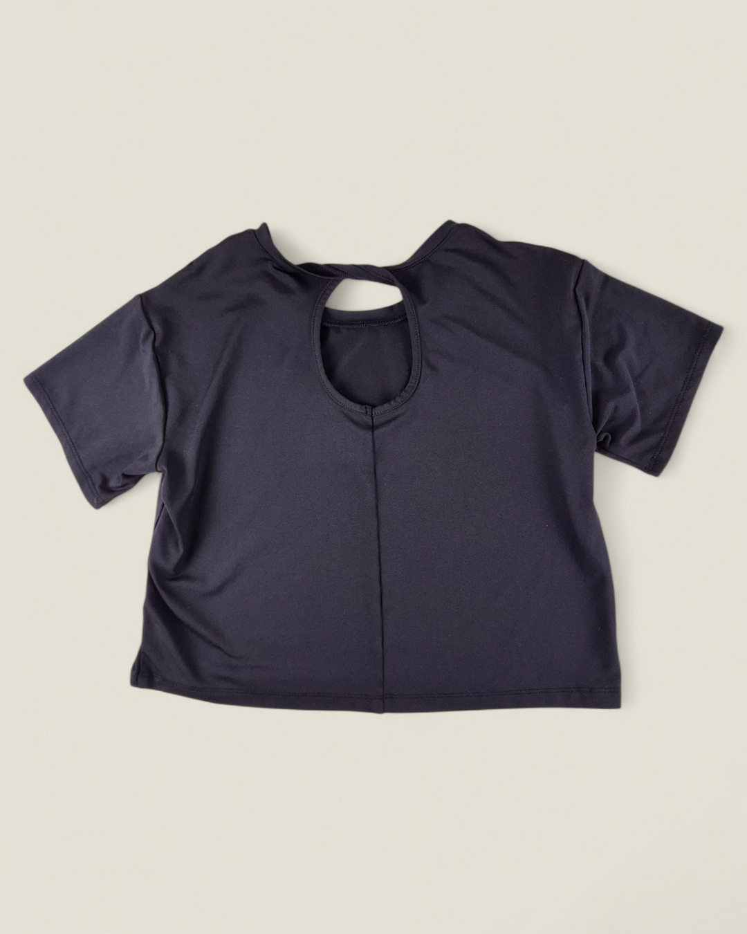 Pre-Loved Children's Place Black Athletic Cropped Tee Girls 7-8Y | Betty’s Marketplace
