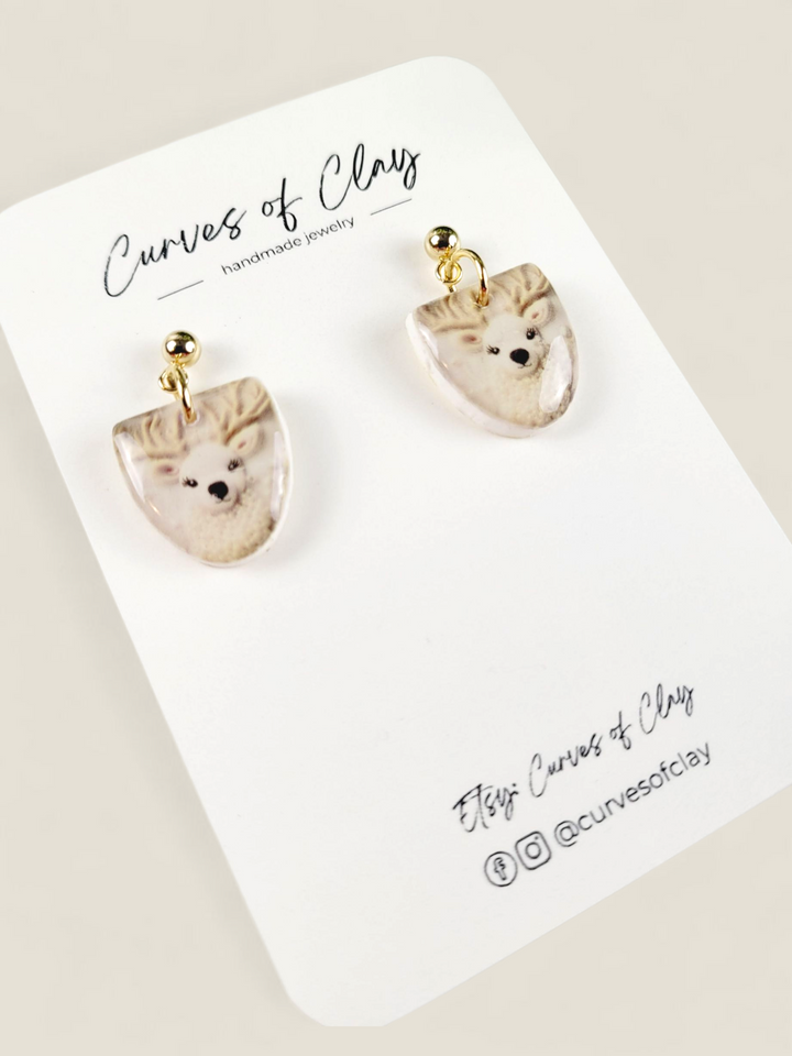 Curves of Clay, Holiday Dangle Earrings