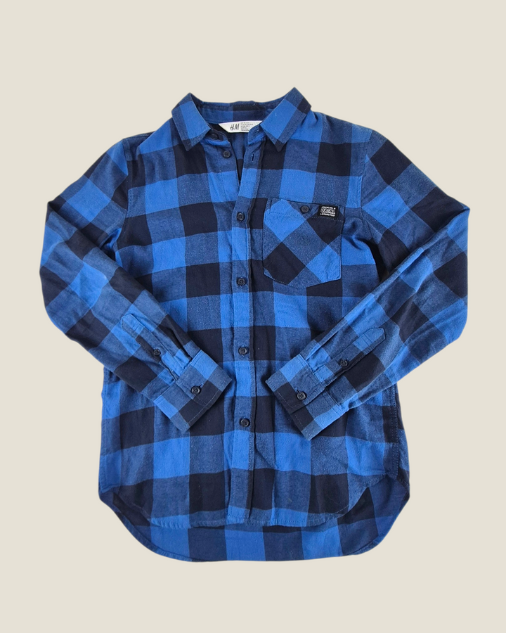 Pre-Loved H&M Blue Plaid Flannel Shirt Boys 10-11Y | Betty’s Marketplace