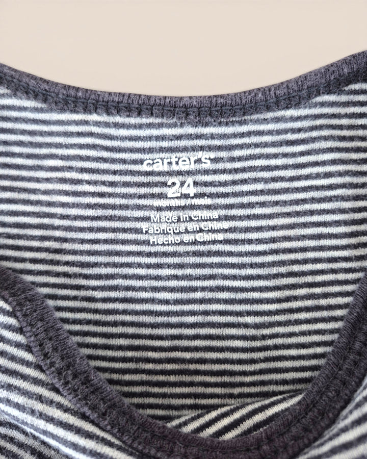 Pre-Loved Carter's Grey Striped Onesie 24M | Betty’s Marketplace