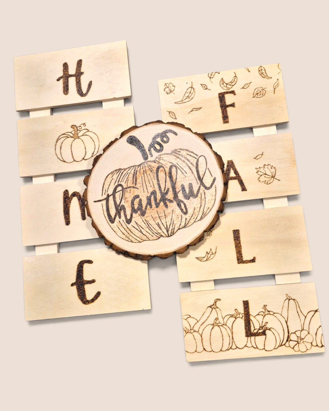 Marked In Wood, Fall Wood Burnt Home Decor & Signs