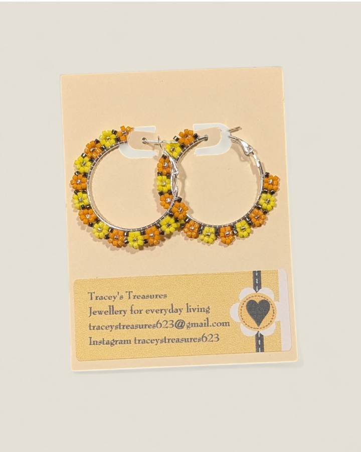 Tracey's Treasures, Beaded Hoop Earrings