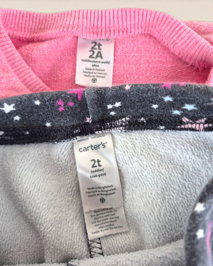 Pre-Loved Carter's Pink & Black Unicorn Outfit Girls 2Y | Betty’s Marketplace