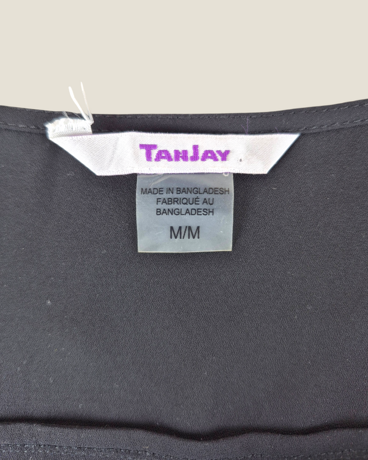 Pre-Loved TanJay Sheer Black Cardigan Vest Ladies Medium | Betty’s Marketplace
