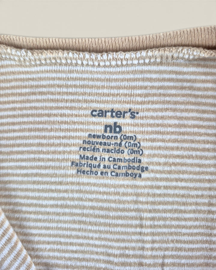 Pre-Loved Carter's Tan Striped Footies NB | Betty’s Marketplace