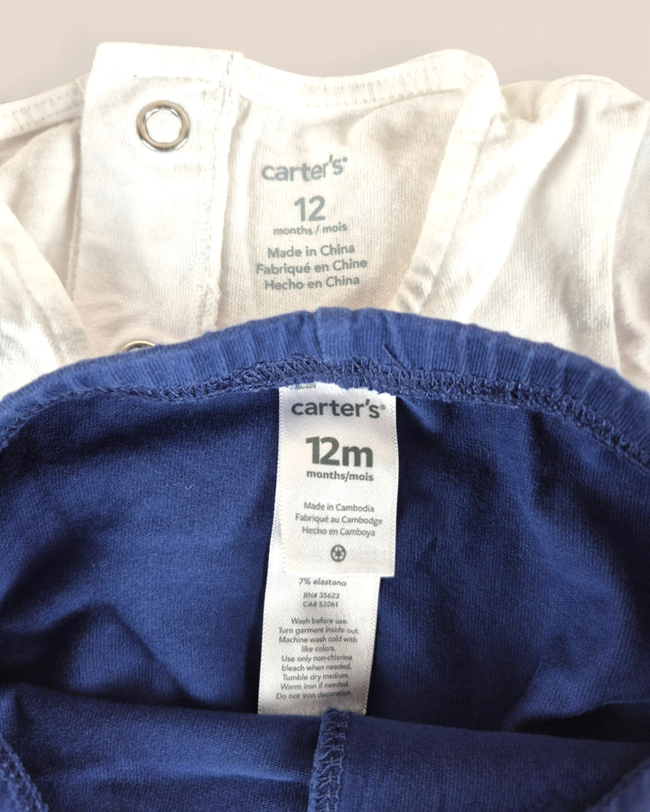 Pre-Loved Carter's White & Navy Outfit Girls 12M | Betty’s Marketplace