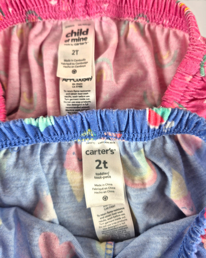 Pre-Loved Carter's Set Of 2 Pink & Blue Shorts Girls 2Y | Betty’s Marketplace
