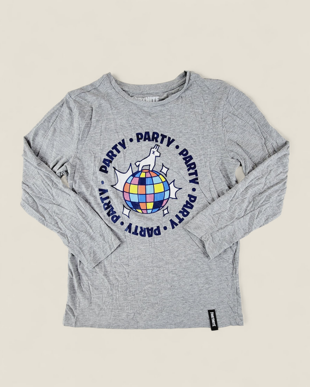 FORTNITE PARTY LLAMA LONG SLEEVE TOP BOYS 10-12Y PRE-LOVED