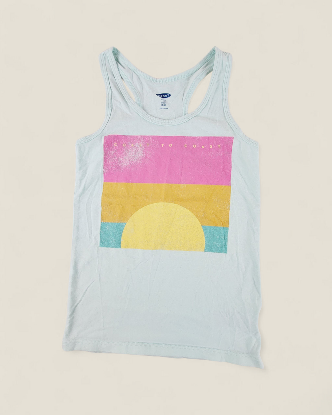 OLD NAVY MINT FITTED TANK TOP GIRLS 8Y PRE-LOVED