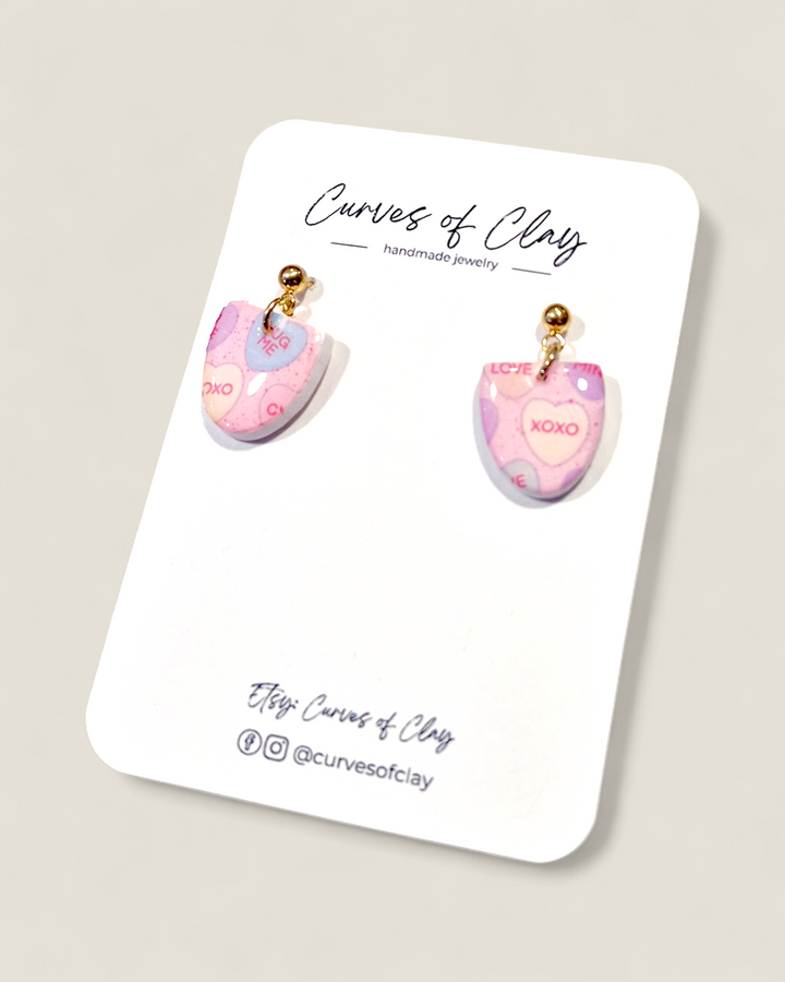 Curves of Clay, Valentine & Love Inspired Clay Dangle Earrings