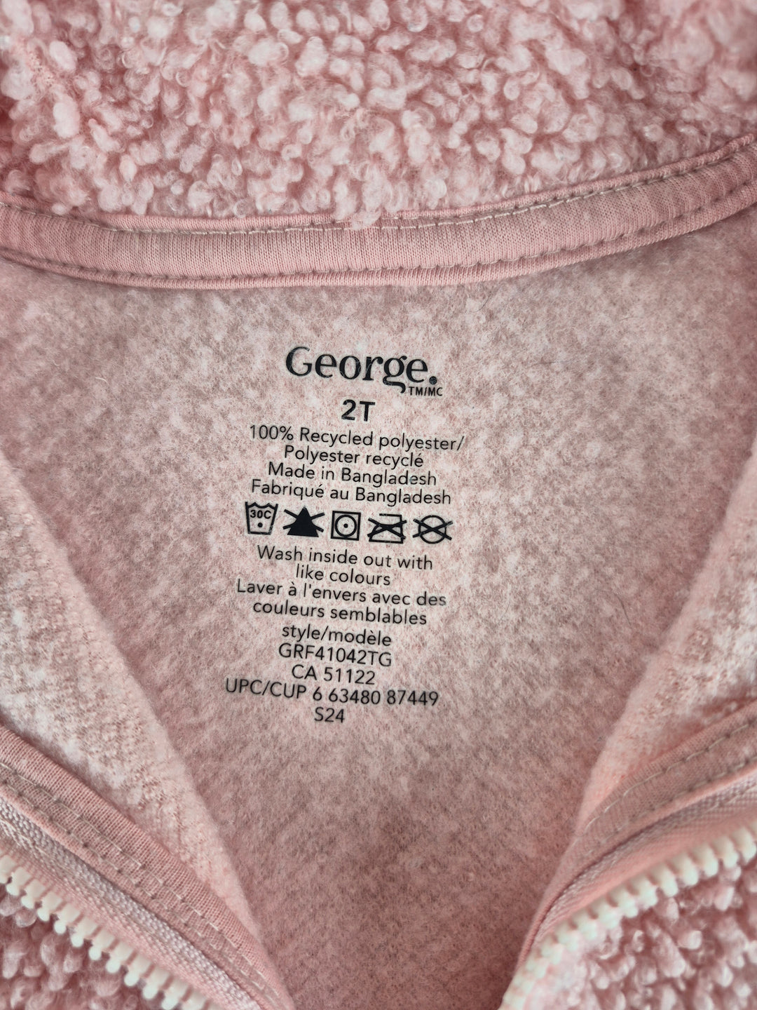 Pre-Loved George Pink Plush Sweater Girls 2Y | Betty’s Marketplace