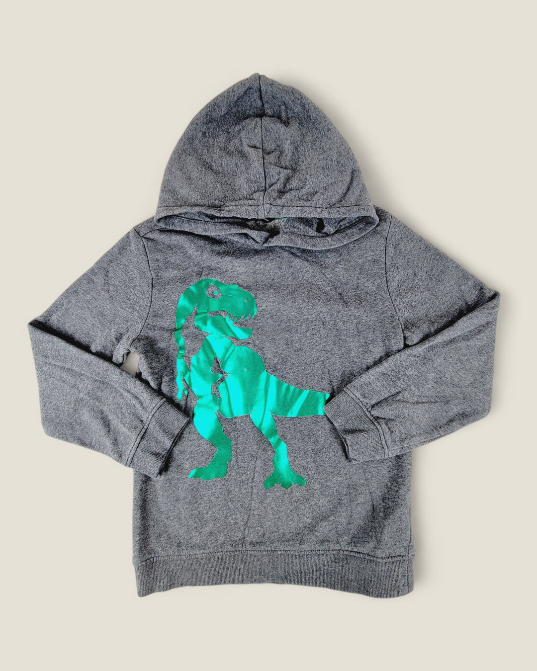 GEORGE GREY T REX HOODIE BOYS 7-8Y PRE-LOVED