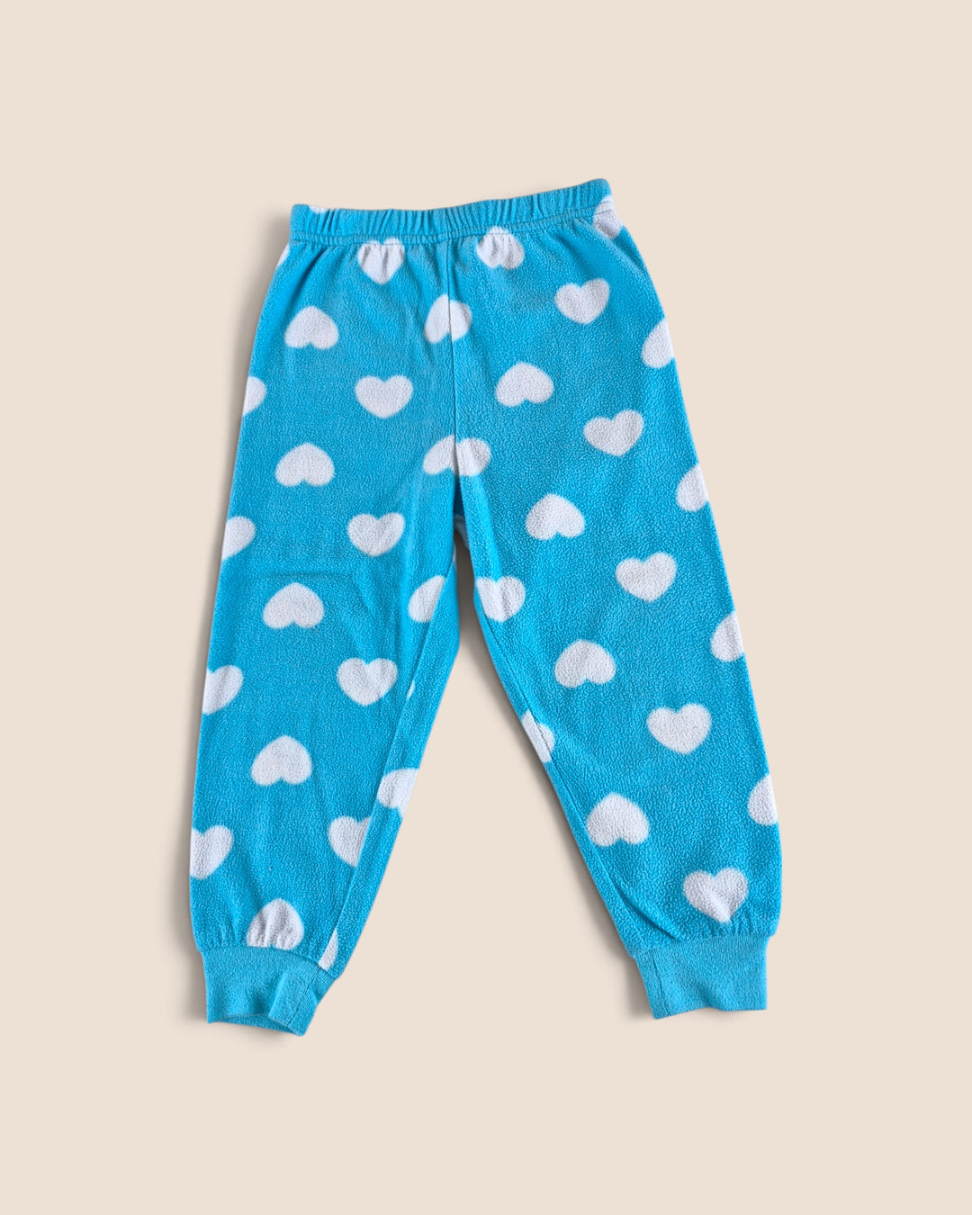 Pre-Loved Blue Pyjama Bottoms With White Hearts Girls 2Y | Betty’s Marketplace