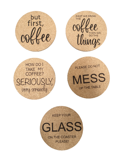 Rough Cut Dezigns, Cork Coasters