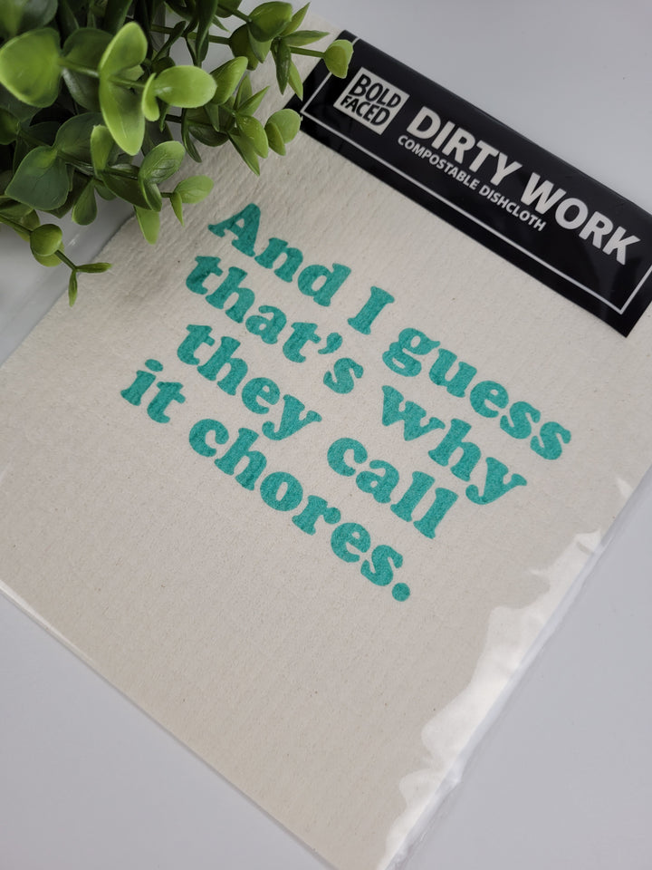 Bold Faced Goods, Funny Compostable Single Dishcloths