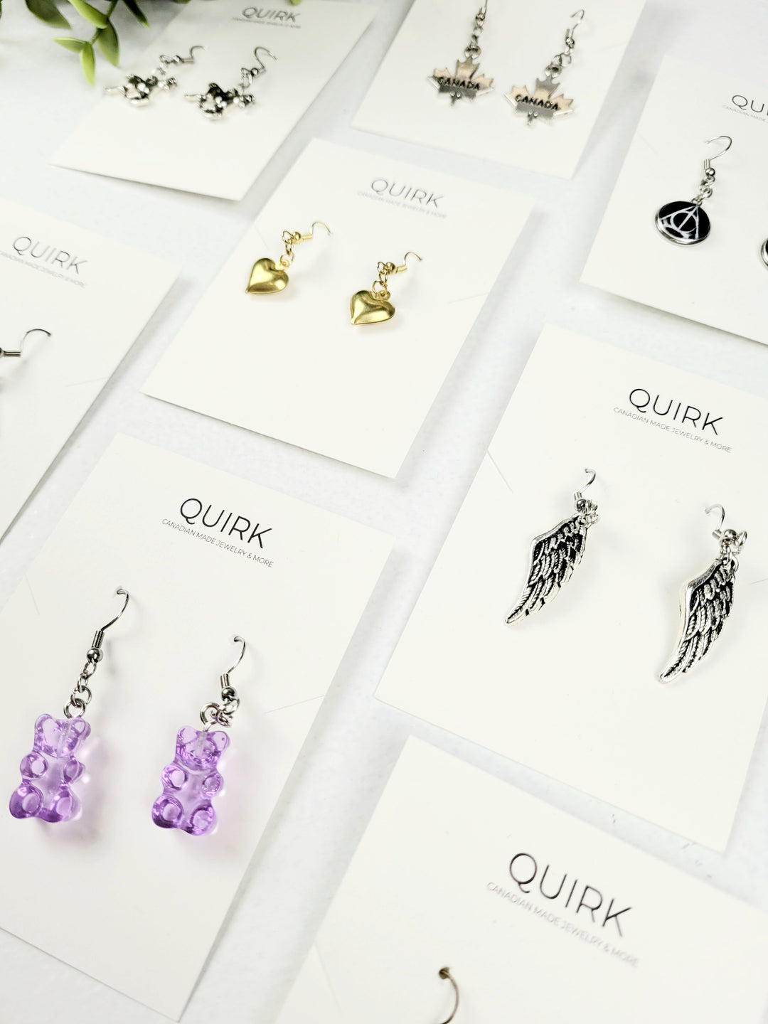 Quirk Handmade Jewelry, Stainless Steel Dangling Earrings