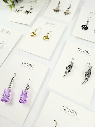 Quirk Handmade Jewelry, Stainless Steel Dangling Earrings