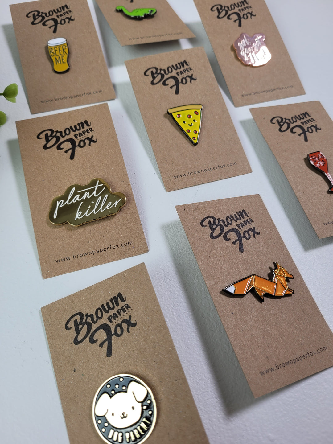 The Brown Paper Fox, Enamel Pins