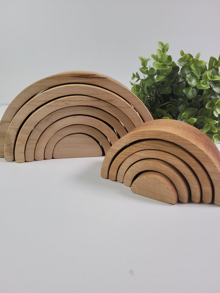 Indie Wood Co. Wooden Rainbow Stackers (2 Sizes)