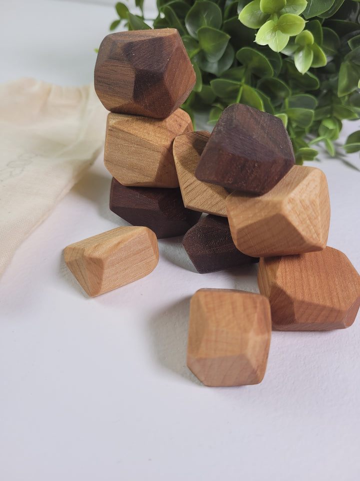 Indie Wood Co., Mini Wooden Stacking 10pc Stones