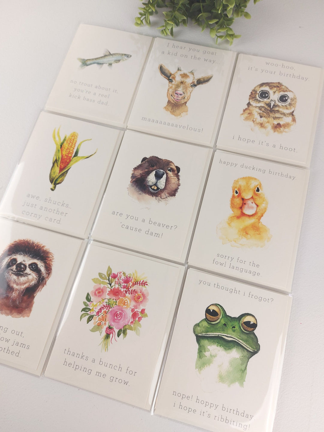 Inkwell Cards, Watercolour Punny Cards