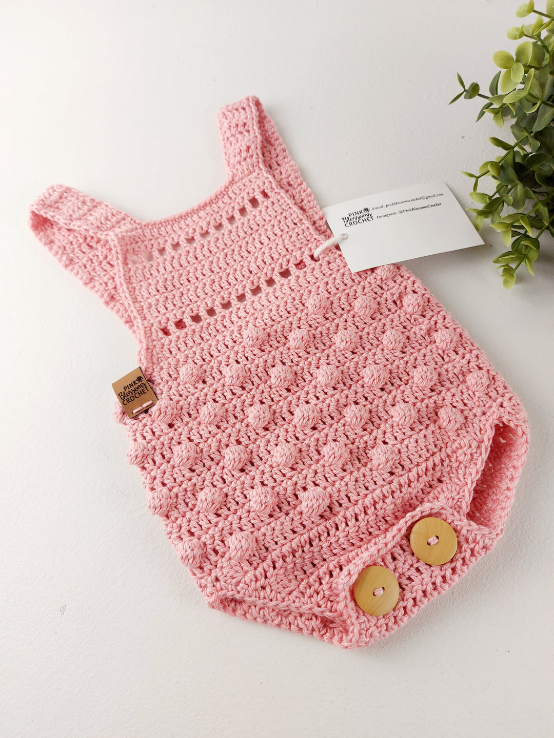 Pink Blossoms Crochet, Ezra Rompers
