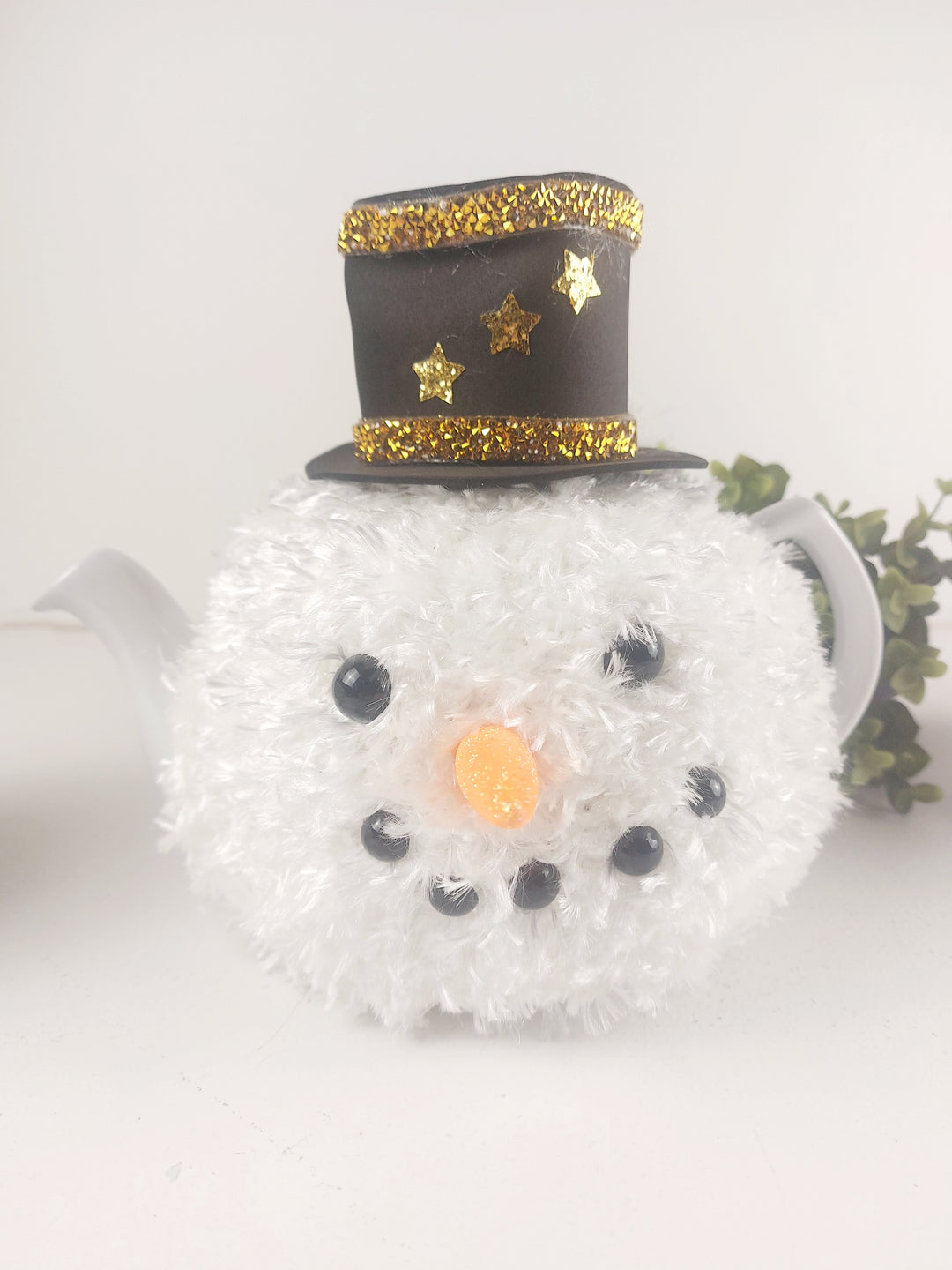D&D Crafts, Vintage Tea Pot with Handmade Character Cozy