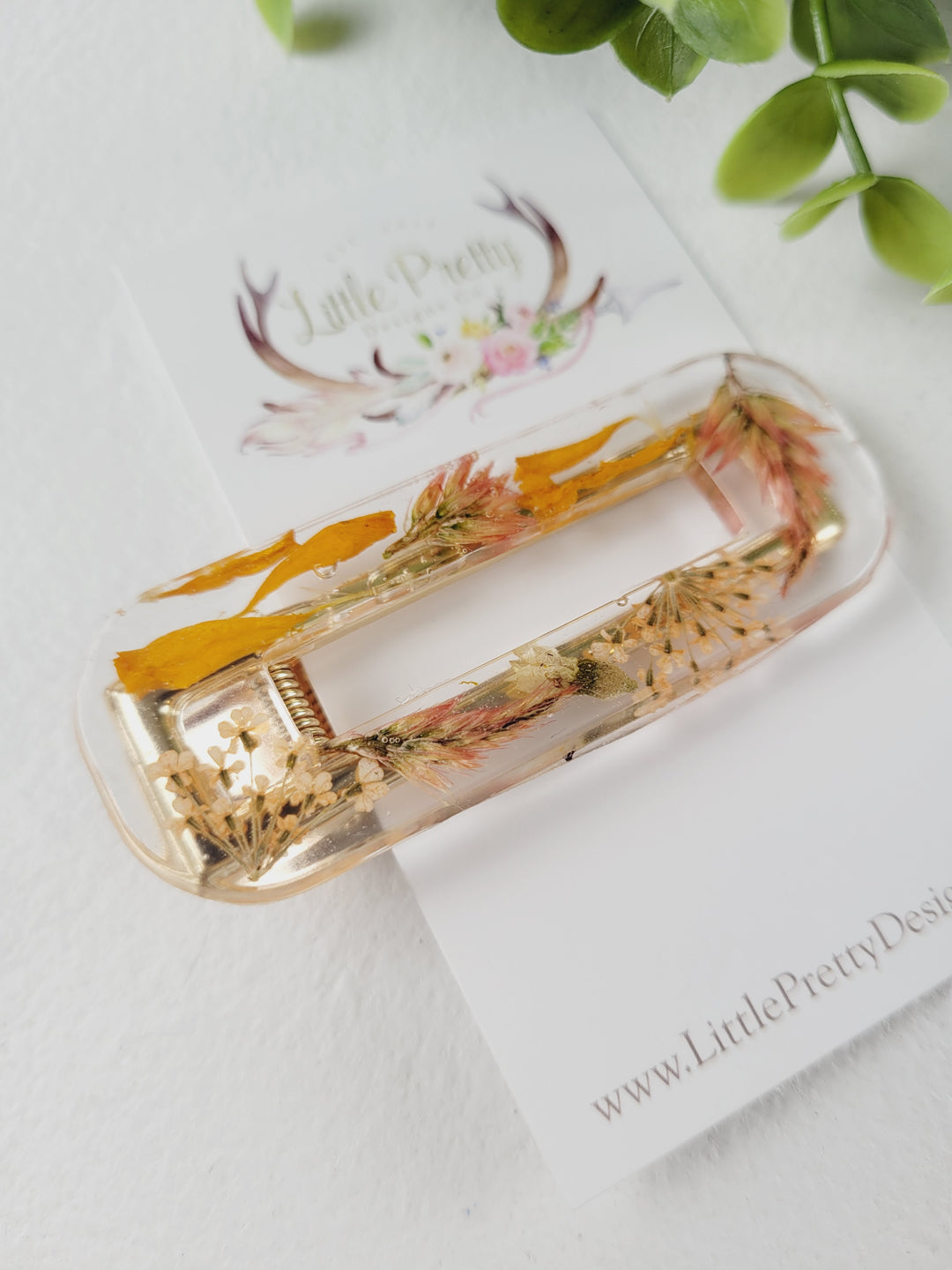 Little Pretty Designs, Pressed Floral Hair Clips