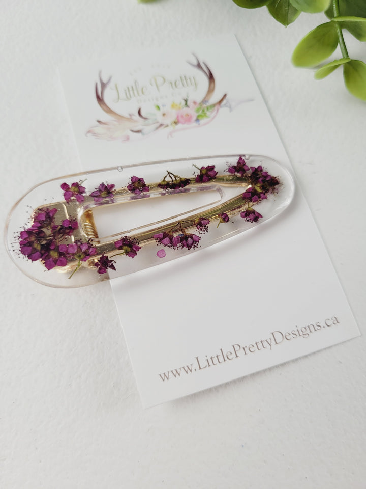 Little Pretty Designs, Pressed Floral Hair Clips