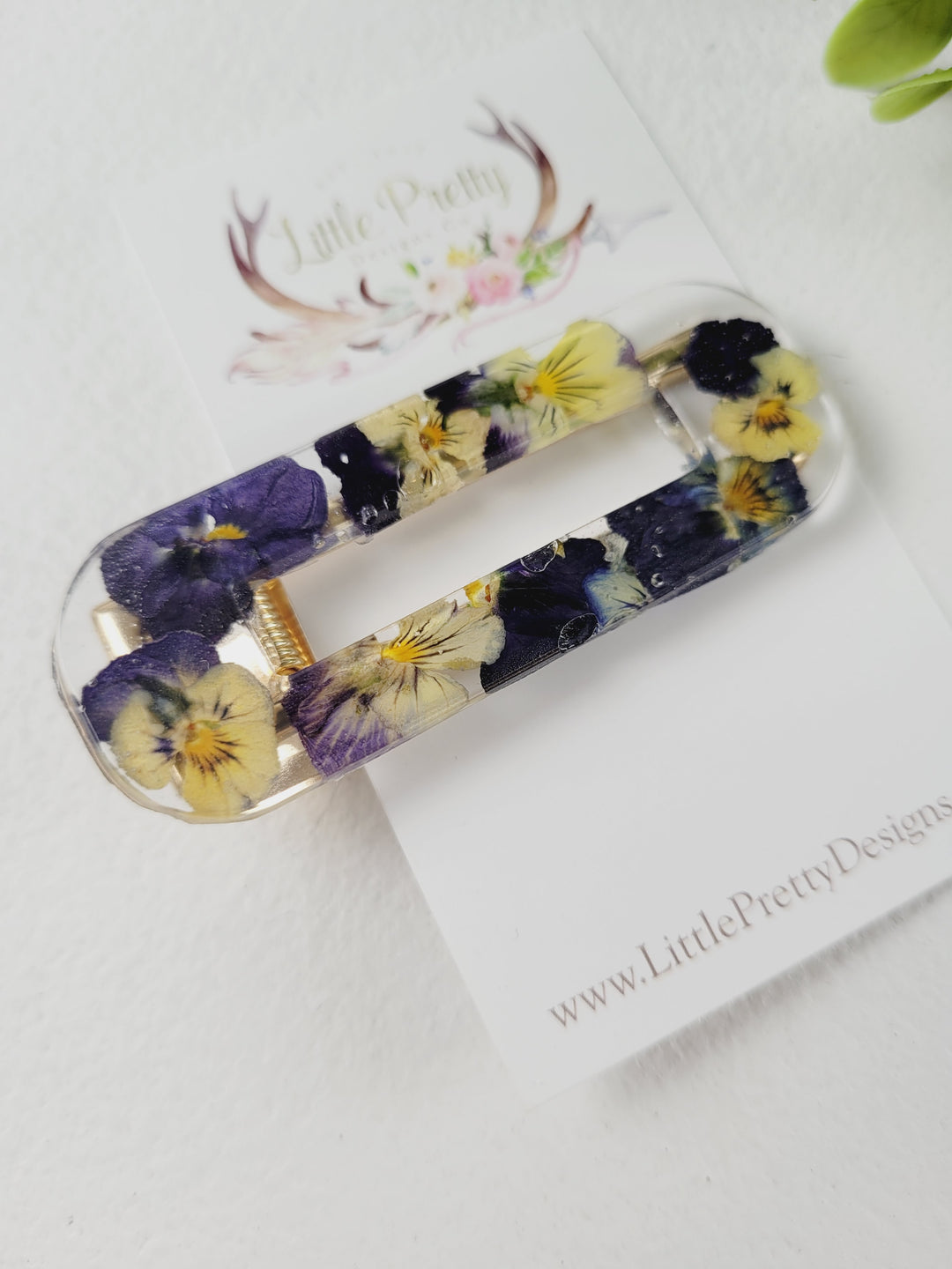 Little Pretty Designs, Pressed Floral Hair Clips